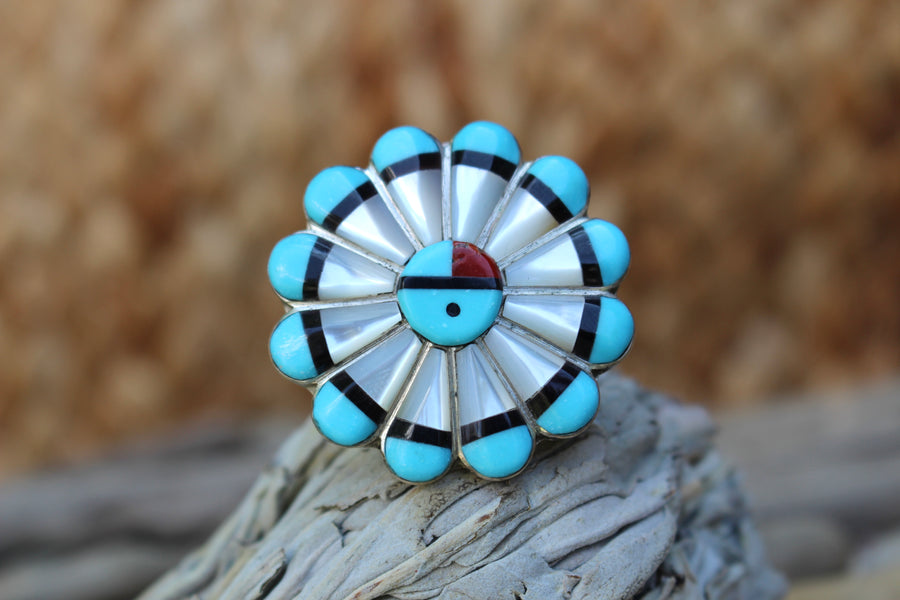 Turquoise Sunface Ring