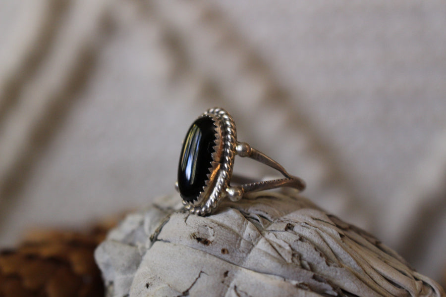 Twisted Black Onyx Ring