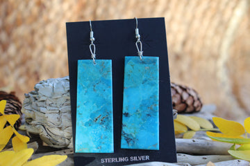 Turquoise Rain Slab Earrings