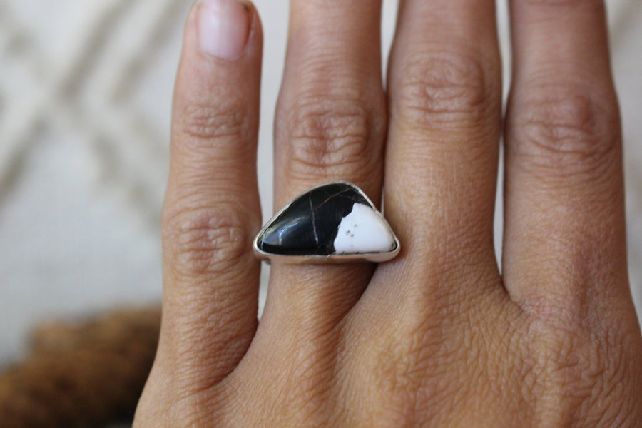 White Buffalo Turquoise Ring