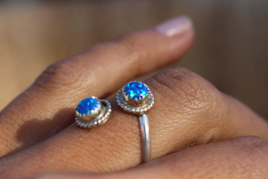 Blue Opal Wrap Ring