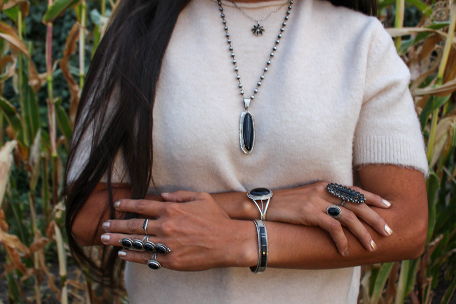 Black Onyx Bar Bracelet