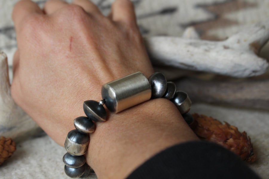 Brushed Silver Clasp Bracelet