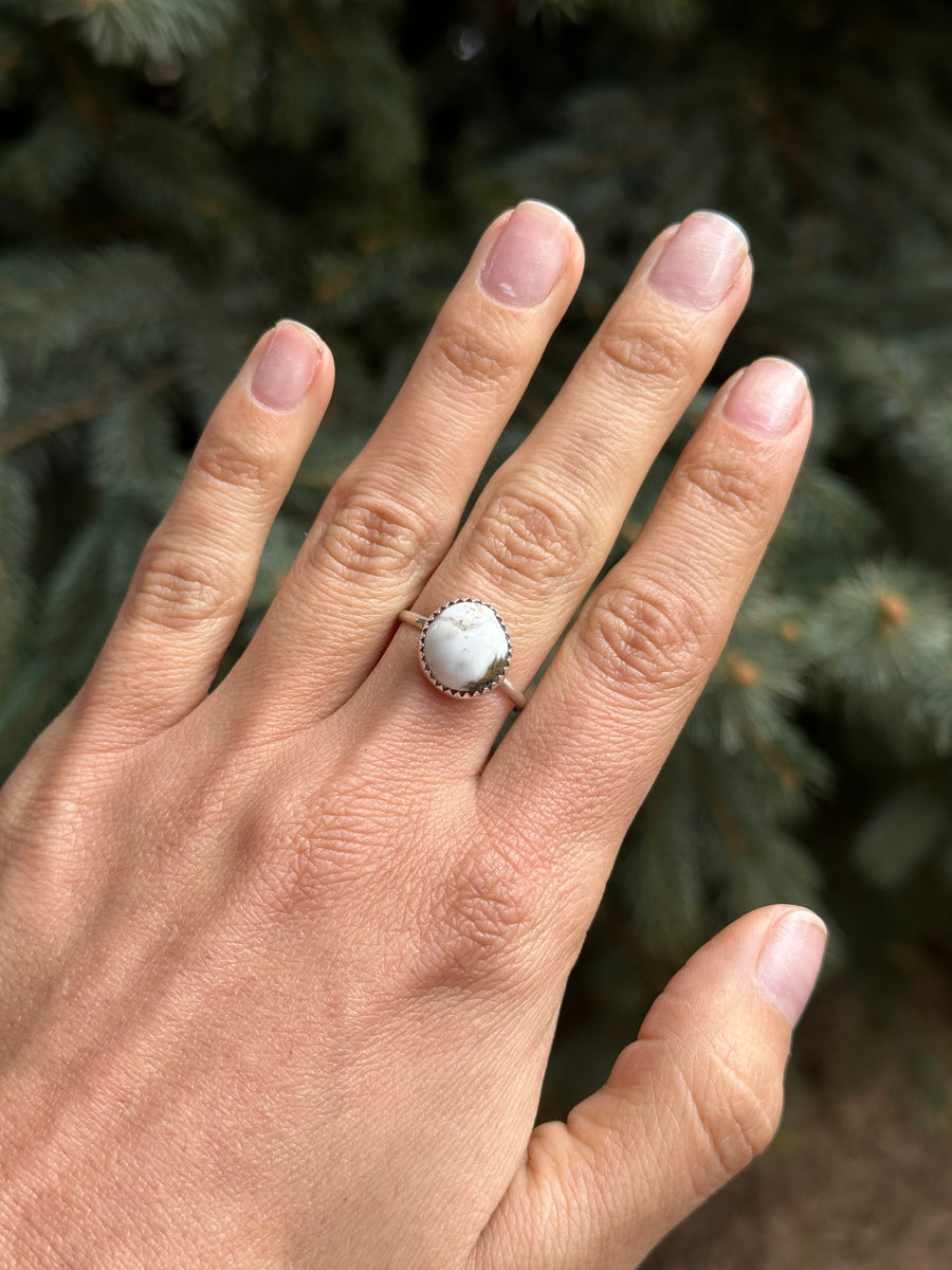 Raw White Buffalo Stone Ring