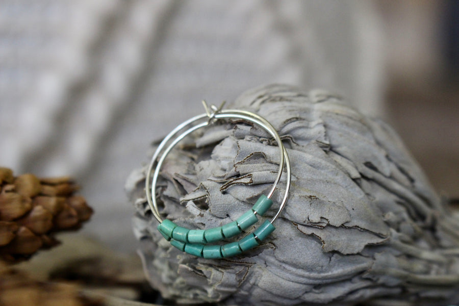 Turquoise Heishe Hoop