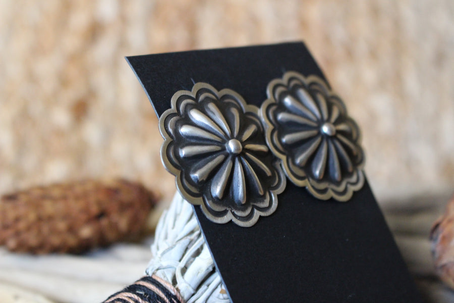 Brushed Concho Earrings