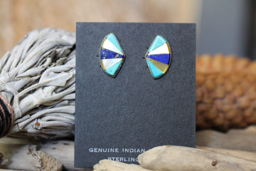 Denim Fan Earrings