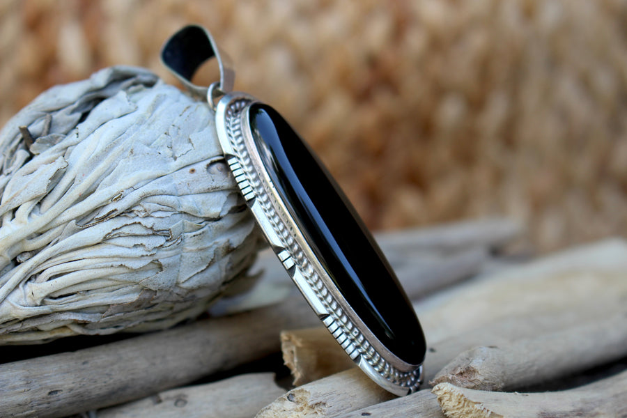 Black Onyx Oval Pendant
