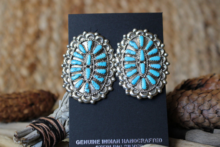 Turquoise Cluster Earrings