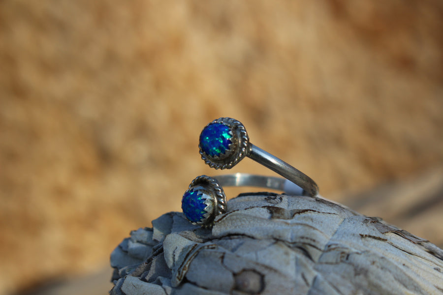 Blue Opal Wrap Ring