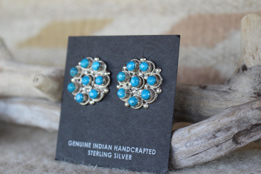 Speckled Turquoise Bloom Earrings