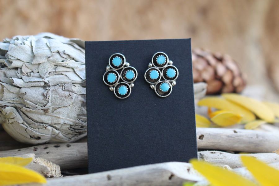 Turquoise Cluster Earrings