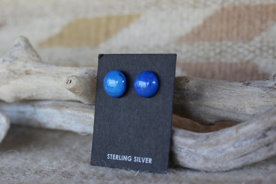 Round Lapis Studs