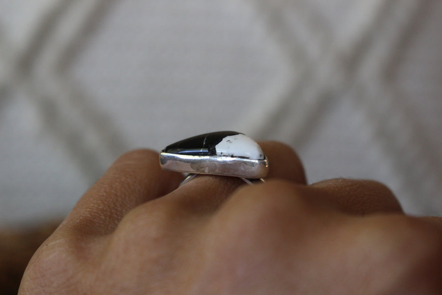 White Buffalo Turquoise Ring