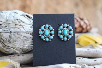Turquoise Cluster Earrings