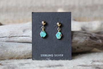 Dainty Gold and Turquoise Earrings