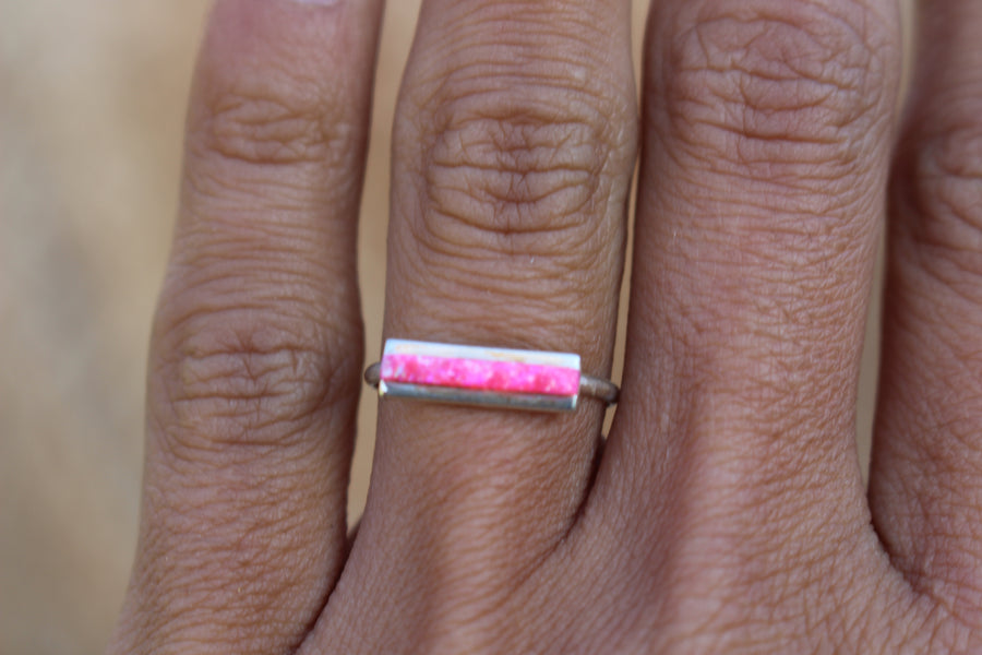 Pink Opal Bar Ring