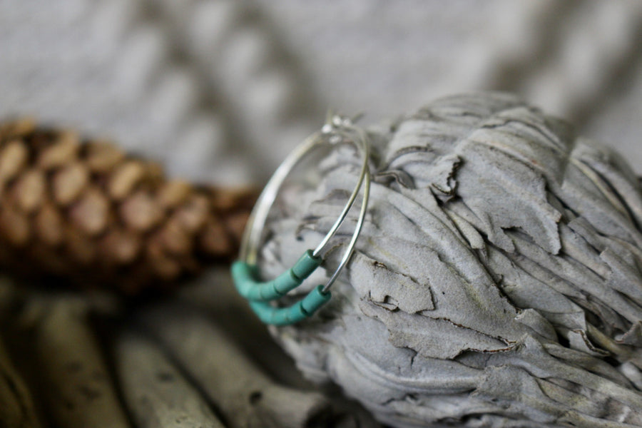 Turquoise Heishe Hoop