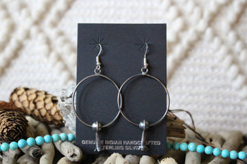 Brushed Silver Hoop Earrings