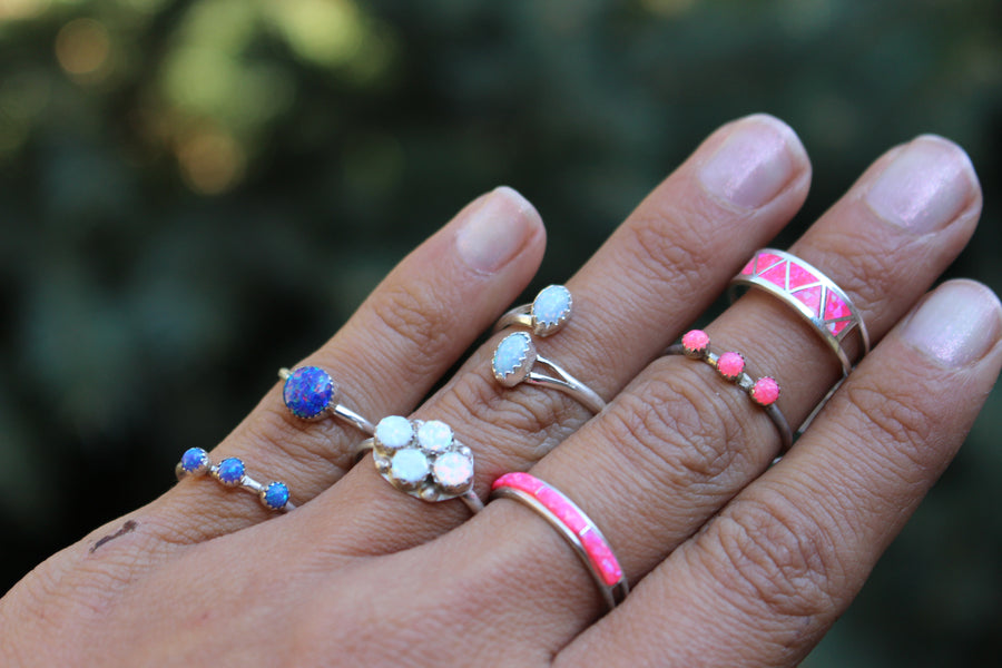 Blue Opal Dottie Ring