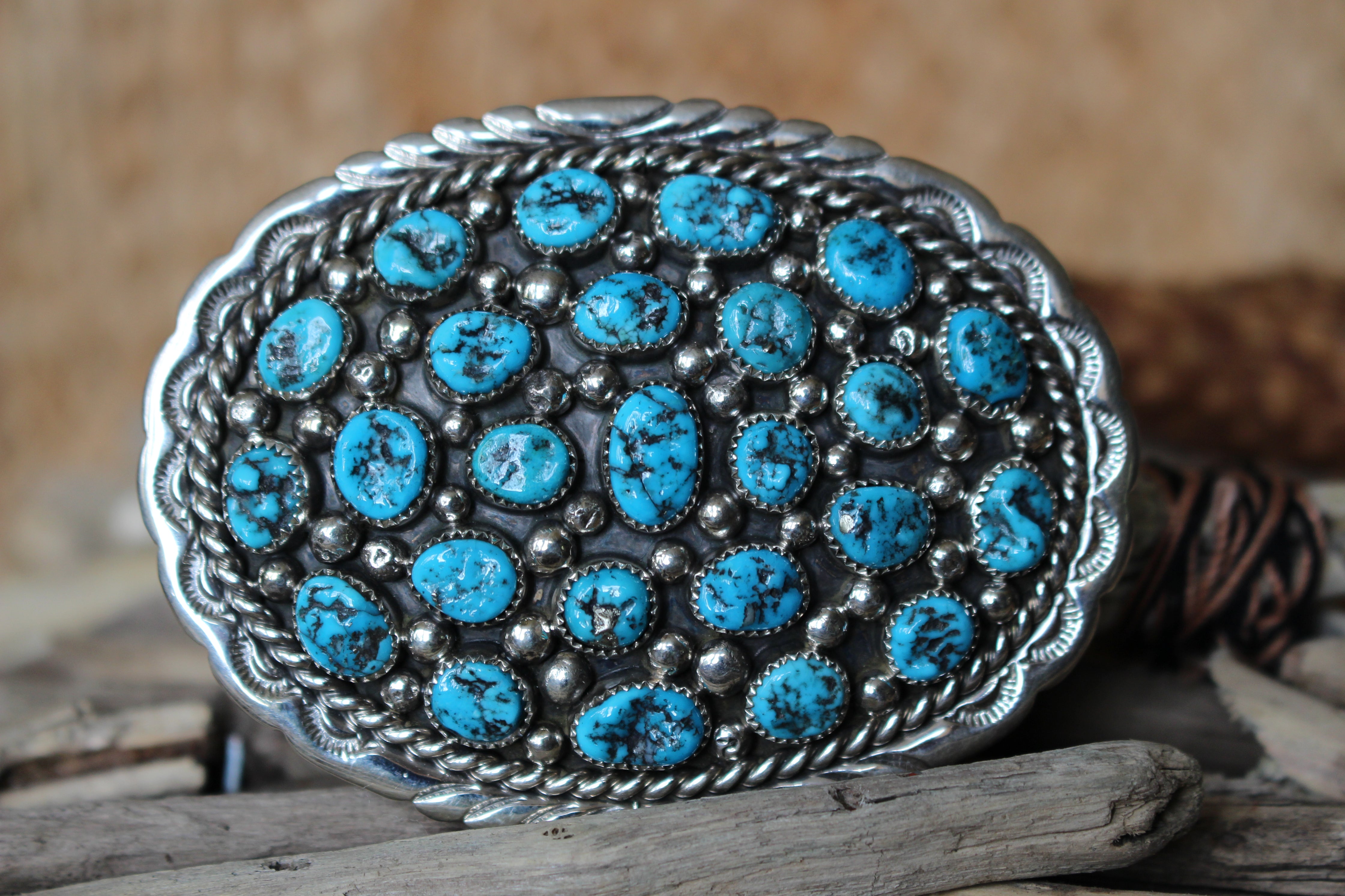 Turquoise Belt Buckle Kingman Turquoise Belt Buckle Native