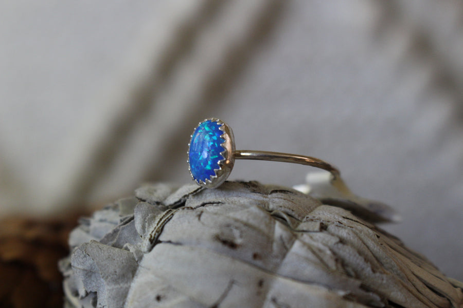 Blue Opal Ridge Ring