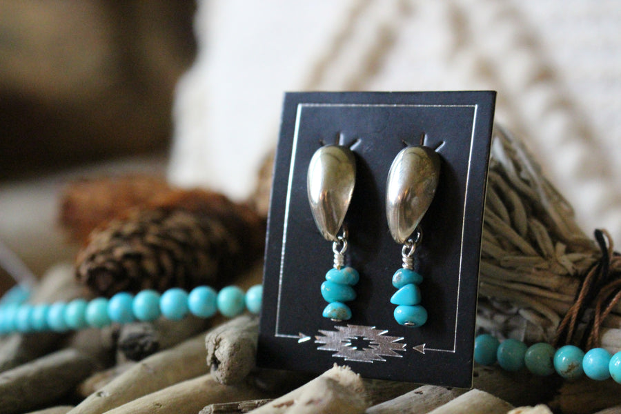 Turquoise Nugget Earrings