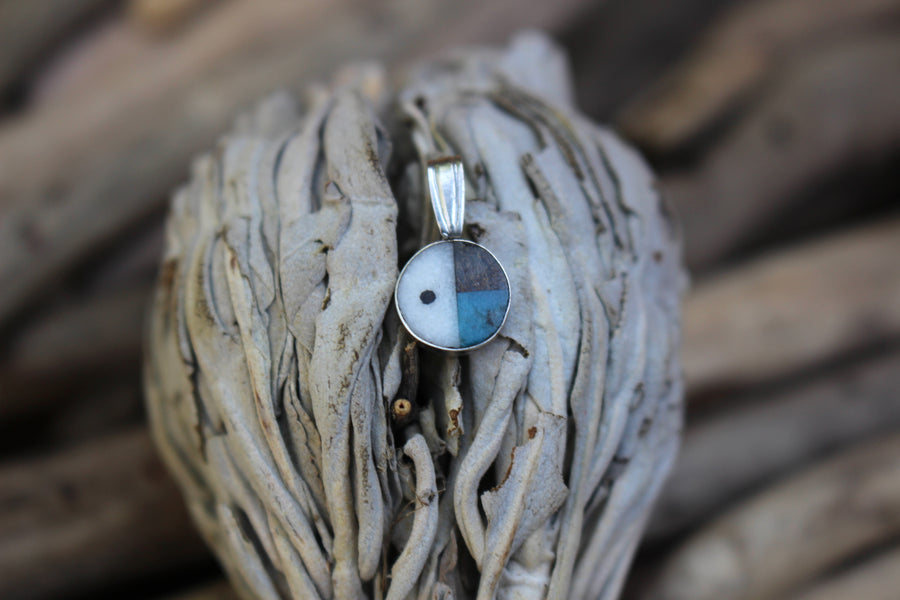 Blue Sunface Pendant