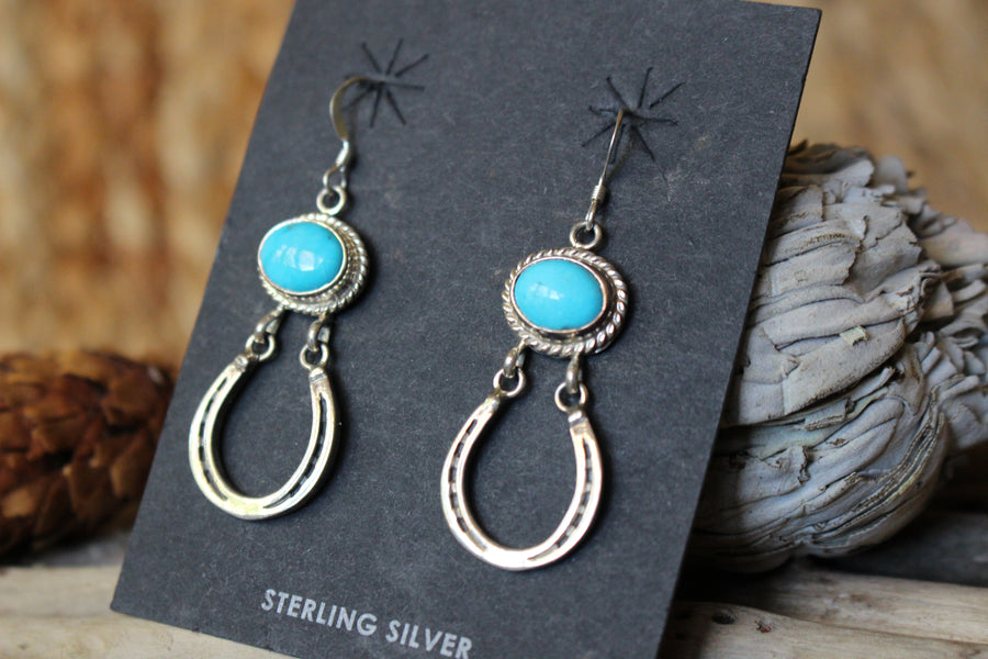 Turquoise Horseshoe Earrings