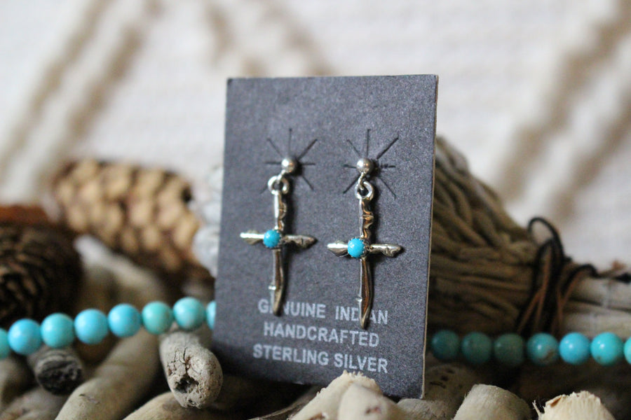 Turquoise Cross Earrings