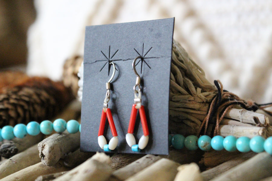 Apple Coral Teardrop Earrings