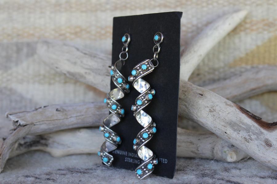 Turquoise Twisted Earrings