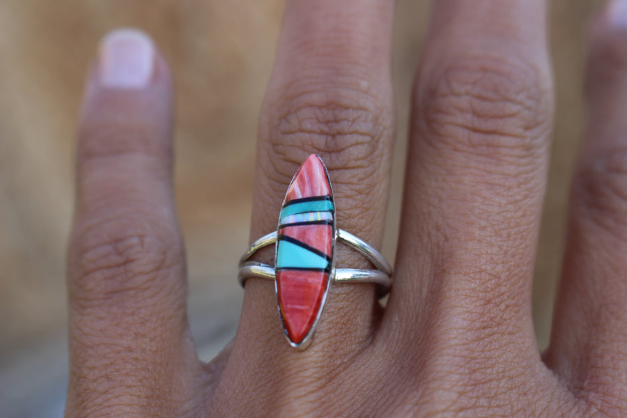 Red Arches Inlay Ring