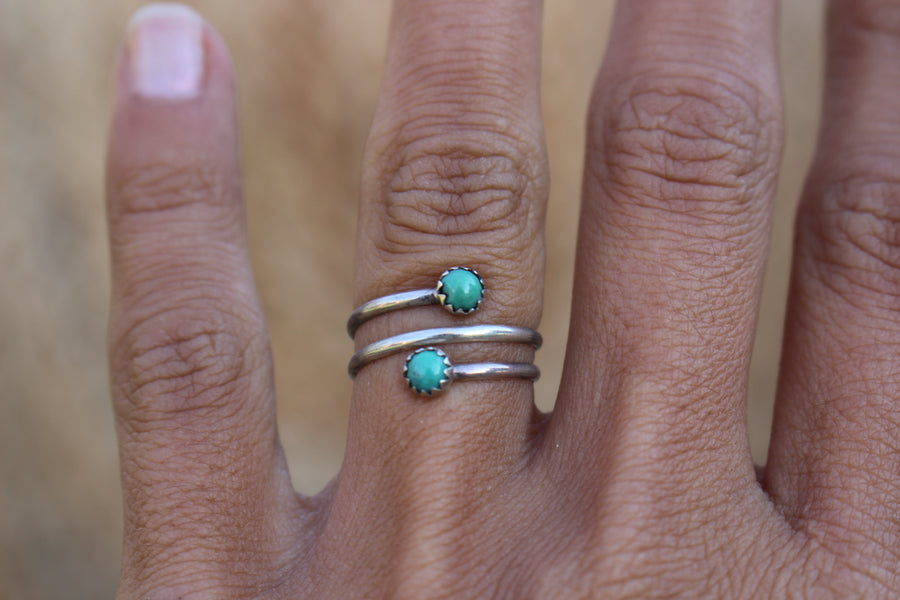 Double Turquoise Wrap Ring