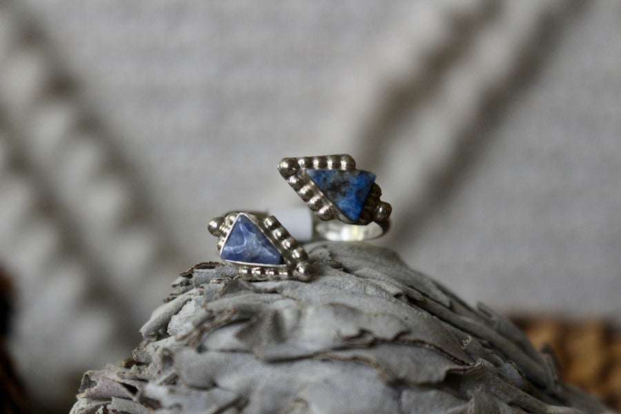 Lapis Arrow Adjustable Ring