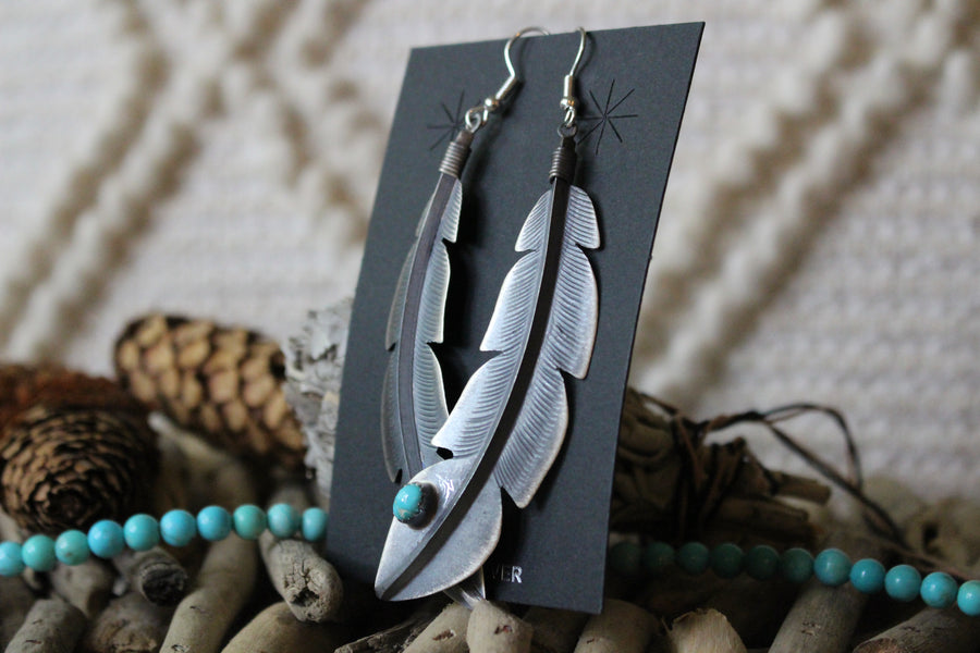 Brushed Feather Earrings