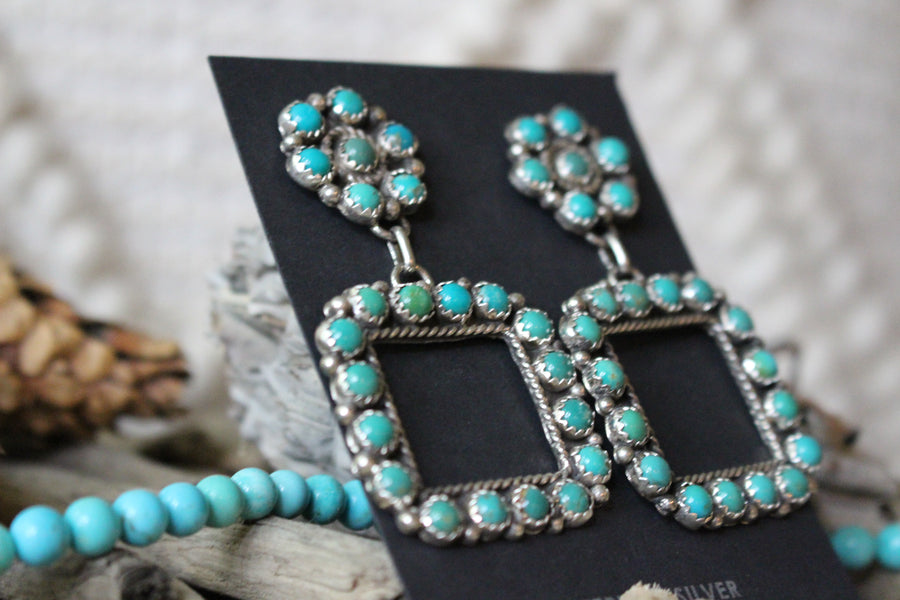 Turquoise Square Earrings