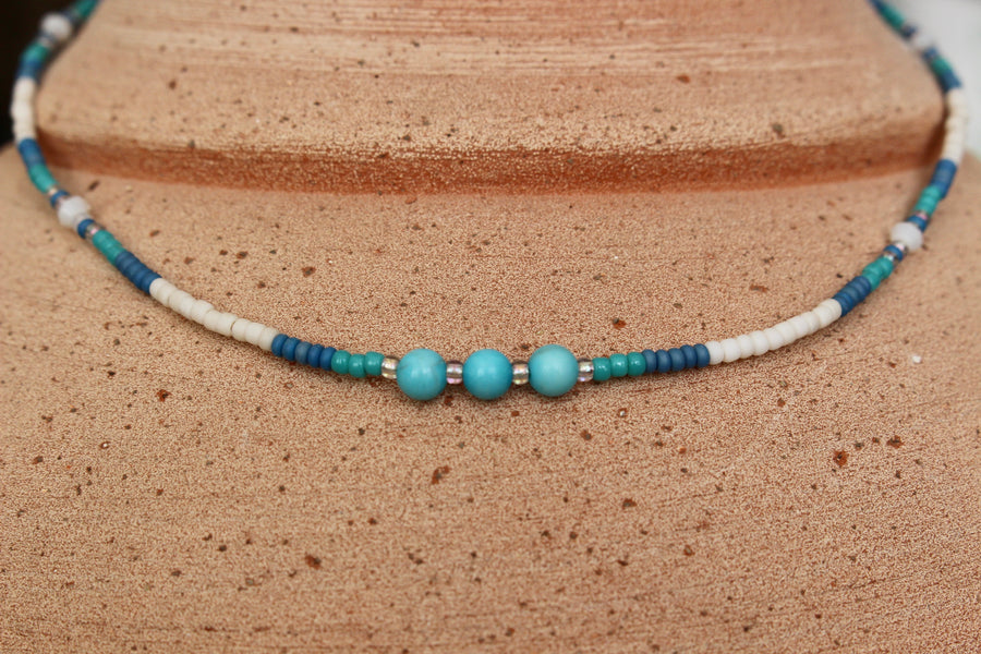 Turquoise Rivers Beaded Necklace