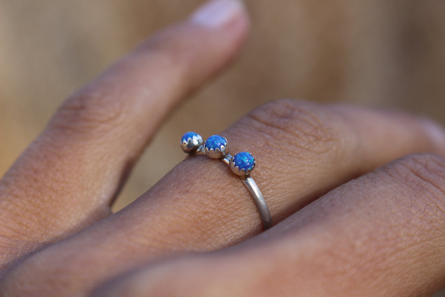 Blue Opal Dottie Ring