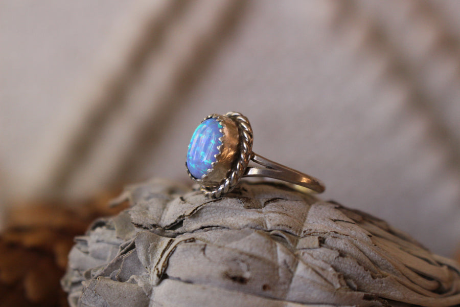 Twisted Light Opal Ring