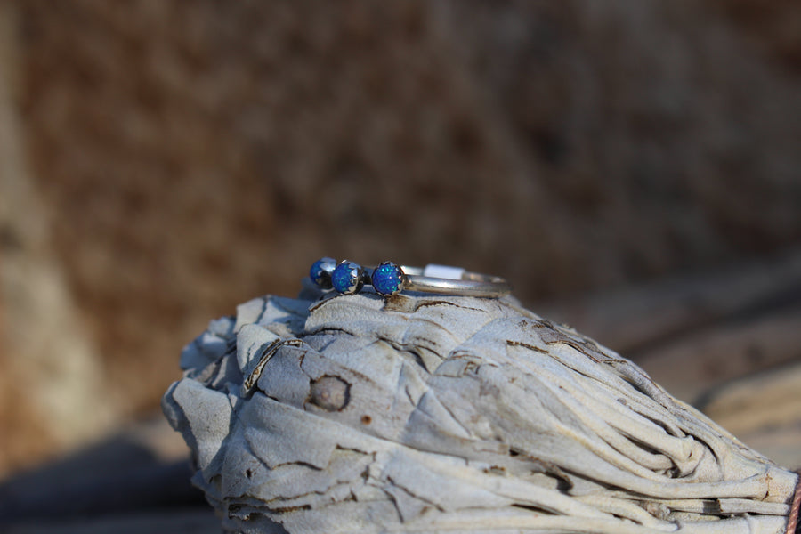 Blue Opal Dottie Ring