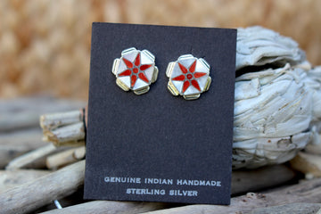 White Shell Blossom Studs