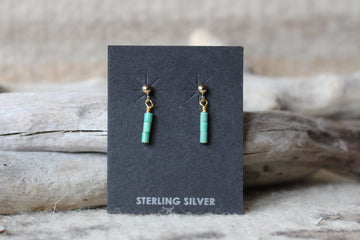 Gold and Turquoise Heishe Earrings