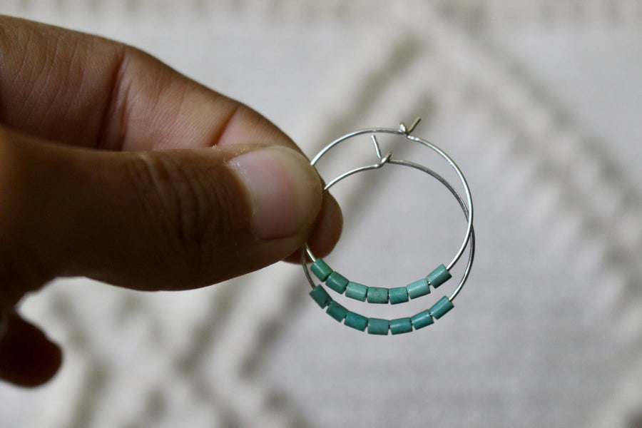 Turquoise Heishe Hoop