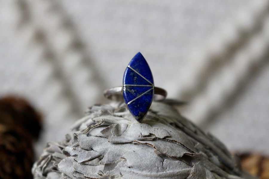 Blue Lapis Point Ring