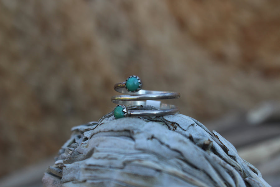 Double Turquoise Wrap Ring