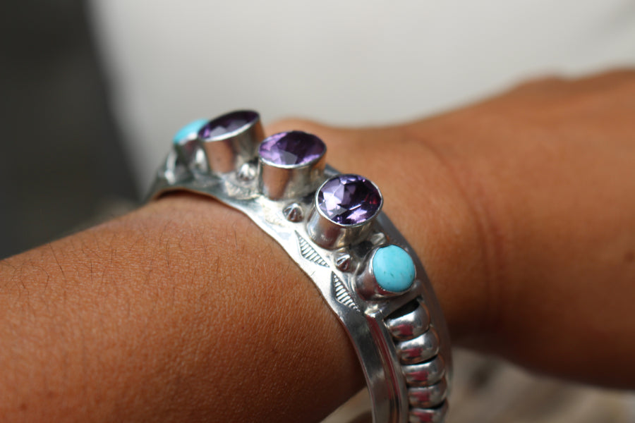 Purple and Turquoise Bracelet