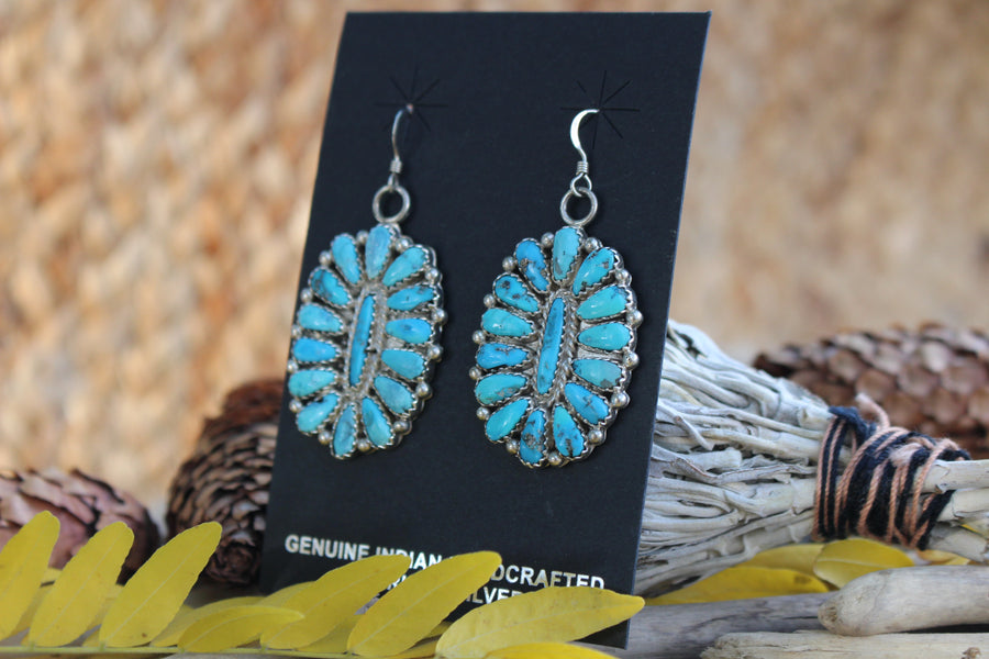 Turquoise Cluster Earrings