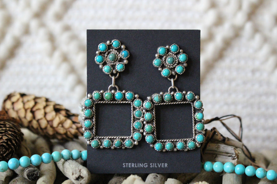 Turquoise Square Earrings