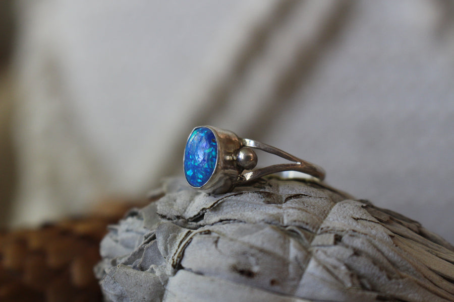 Blue Opal Dottie Ring